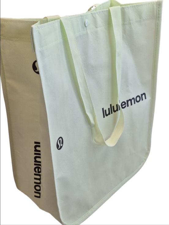Lululemon Bright Lime Green Large Reusable Shopping Tote Bag Limited Edition - Picture 2 of 3